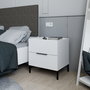 Hanah Home Mesilla de noche Kmd-1720-Dd-1, color Blanco, 2 cajones, 55x59x44 cm